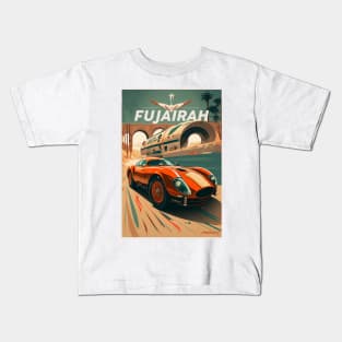 Fujairah UAE Supercar Vintage Travel Art Poster Kids T-Shirt